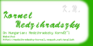 kornel medzihradszky business card